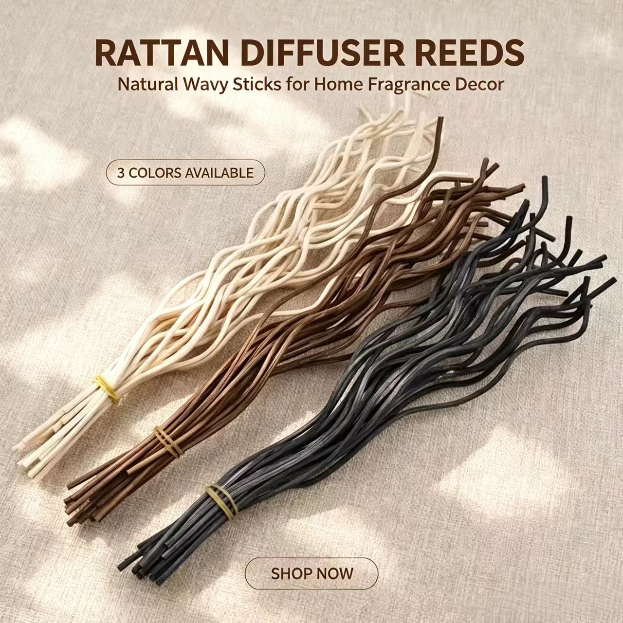 Home Fragrance Diffuser Sticks - 20 шт. длинных волнистых палочек из